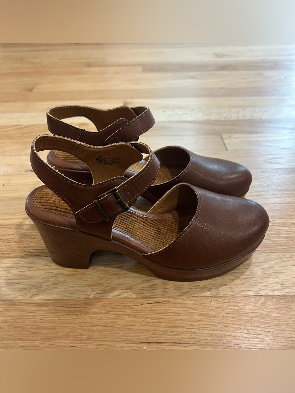 b.o.c. Women's Natasha Boho Sandals Brown Faux Leather Platform Size 10